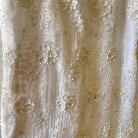 NWT vintage square neckline beaded maxi gown wedding prom xs - Picture 5 of 9